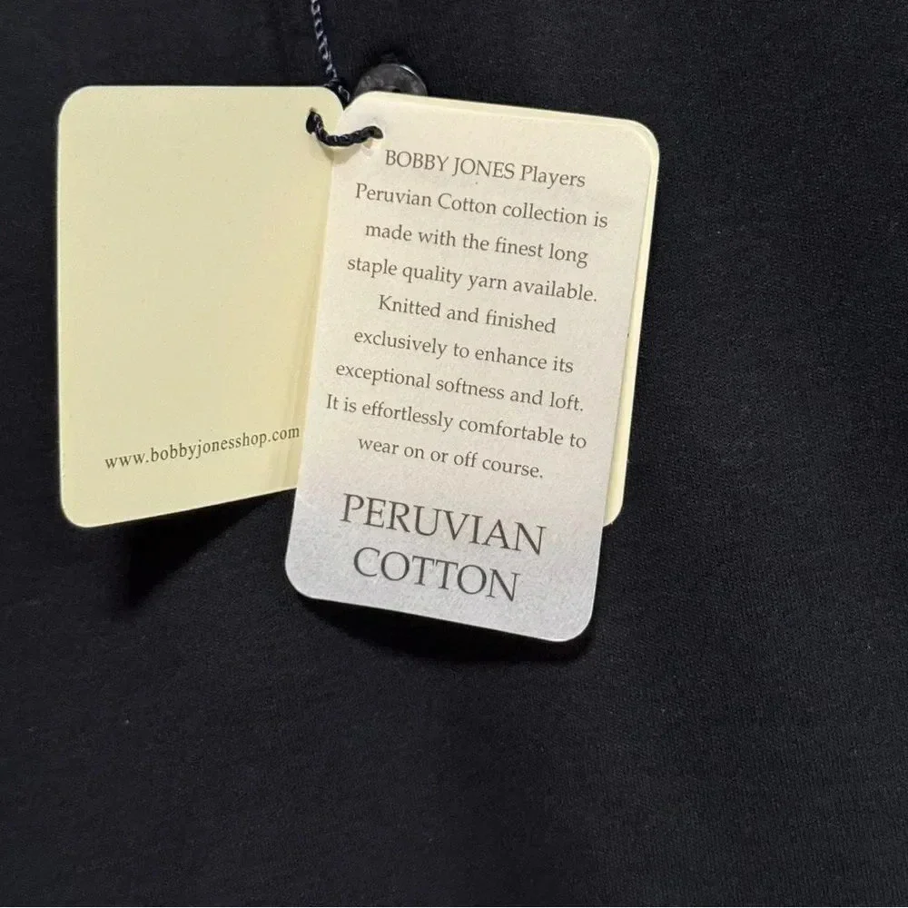 NWT BOBBY JONES Players 100% Peruvian Cotton Black Fallen Oak Golf Polo Size XL